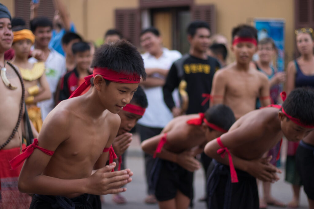 Traditional fighters at the parade