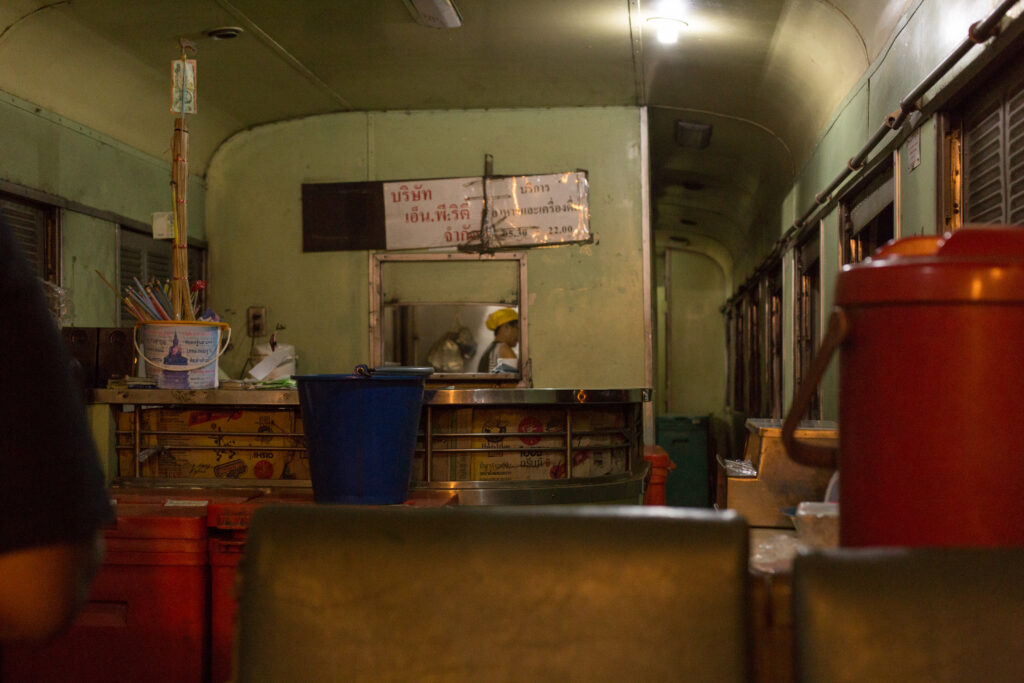 The dining car of the night train