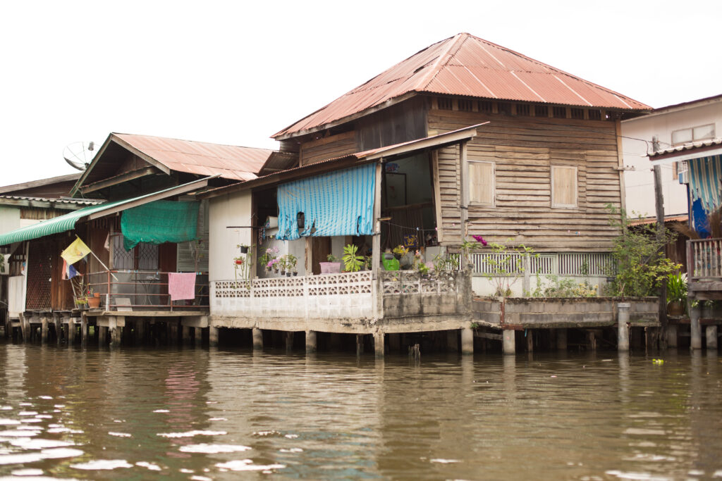 Wooden stilt houses