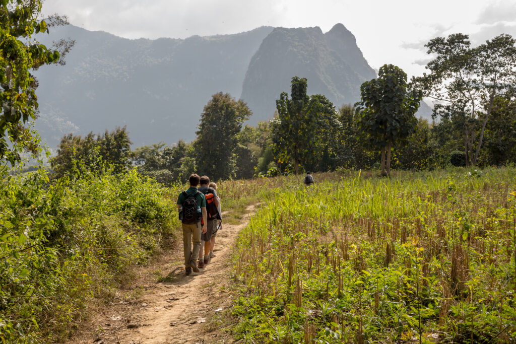 Stunning landscape beyond river Nam Khan