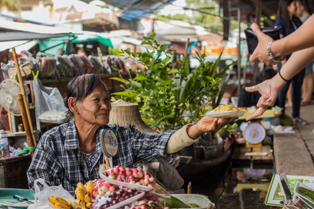 Merchant selling food